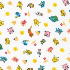 Robert Kaufman Sunny Days Pokemon AOPD 21310 1 White Toss Cotton