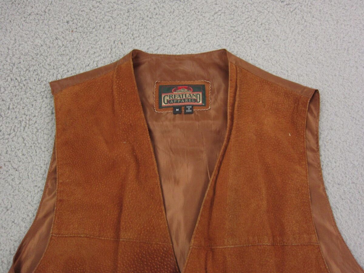 Vintage Greatland Leather Vest Adult Medium Brown Biker Vintage Greatland Leather Vest Adult Medium Brown Biker