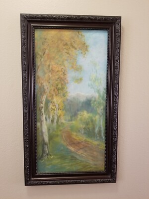 Antique Early 1900's Original Pastel Landscape Signed George Ernest Bingham