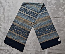 GENTS SCARF VINTAGE AUTHENTIC JEAN PAREL STRIPED ART BLUE BEIGE LONG MEN