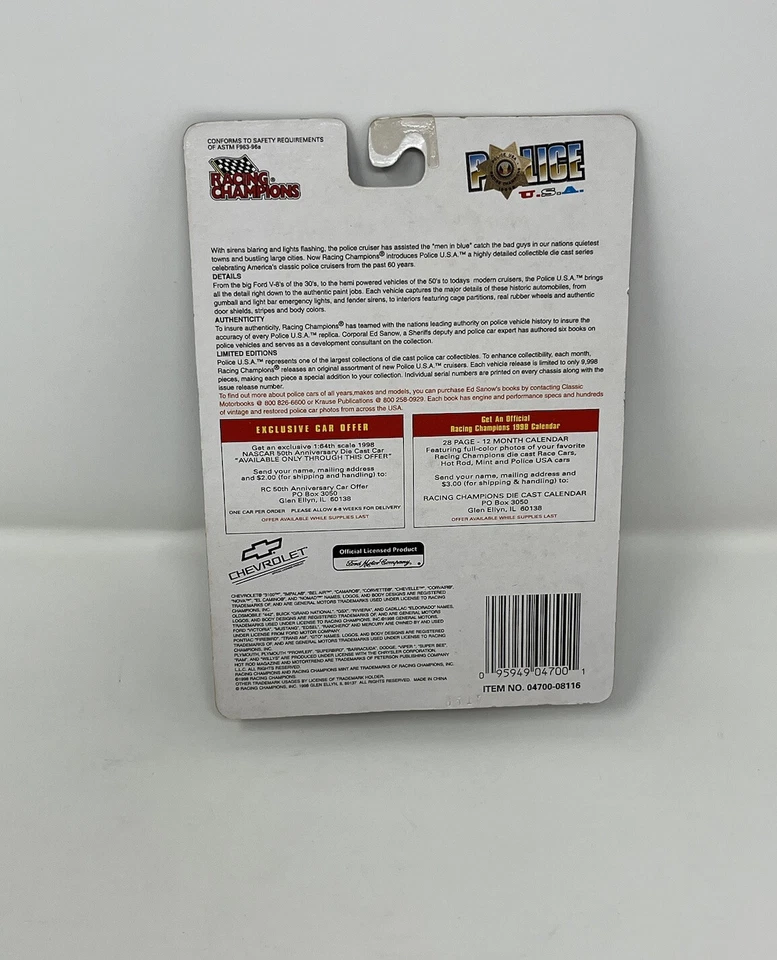 ГОНОЧНЫЕ ЧЕМПИОНЫ ПОЛИЦИЯ США 1964 CHEVY IMPALA ANKENY, IA #32 - Изображение 4 из 4