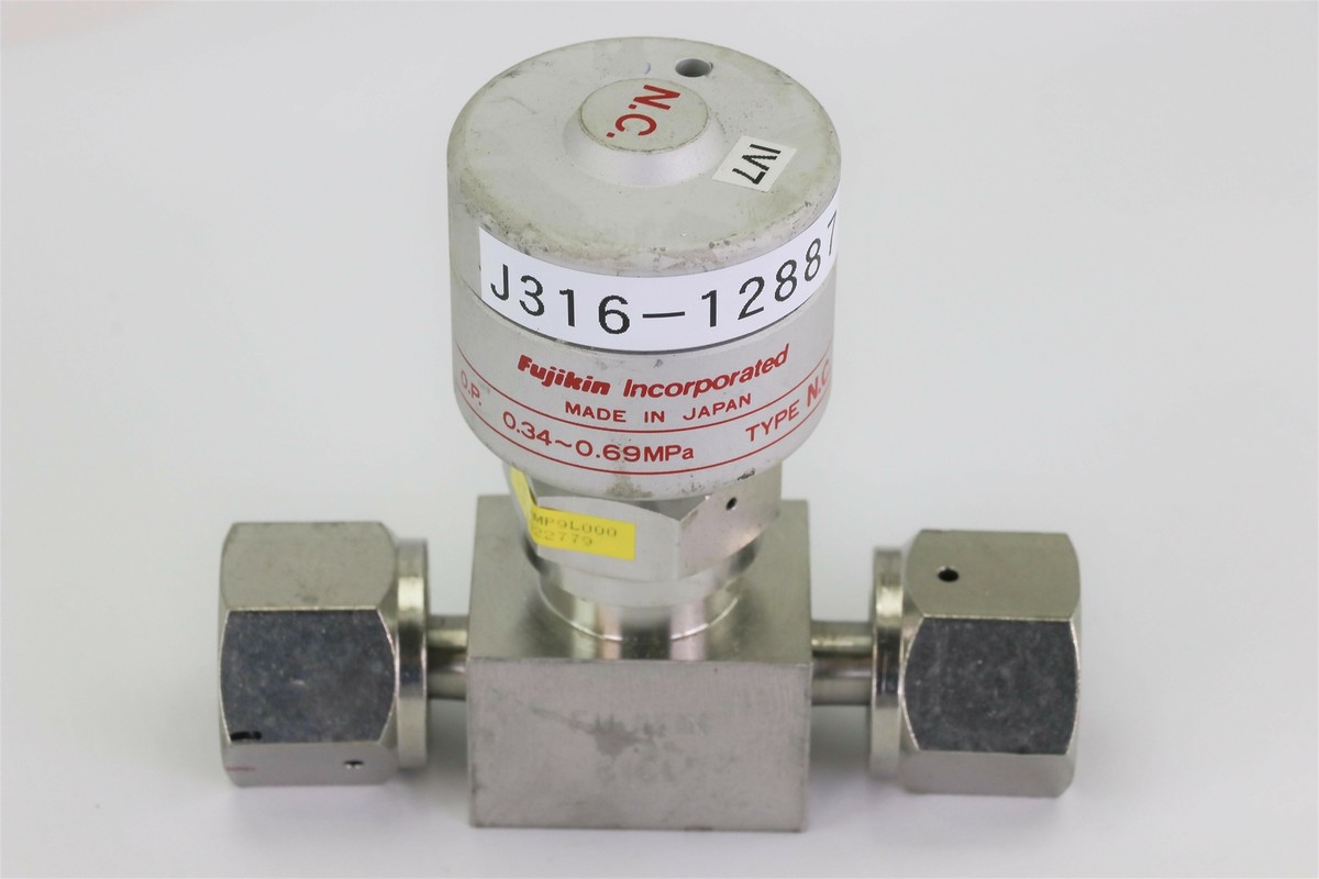 12887 FUJIKIN DIAPHRAGM VALVE, TYPE N.C., O.P. 0.34~0.69MPA 022779