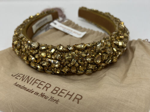 JENNIFER BEHR Czarina All Over Crystal Headband Orig.$450 Gold - Afbeelding 1 van 7