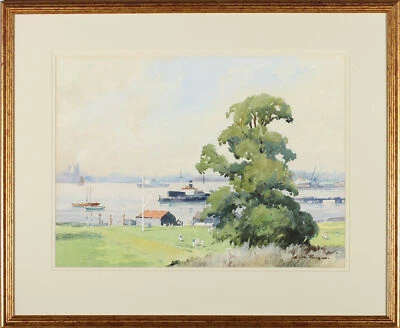 Wilfred Moody Fryer (1891–1967) - Aquarelle Encadrée, Son Plymouth - Photo 1/4