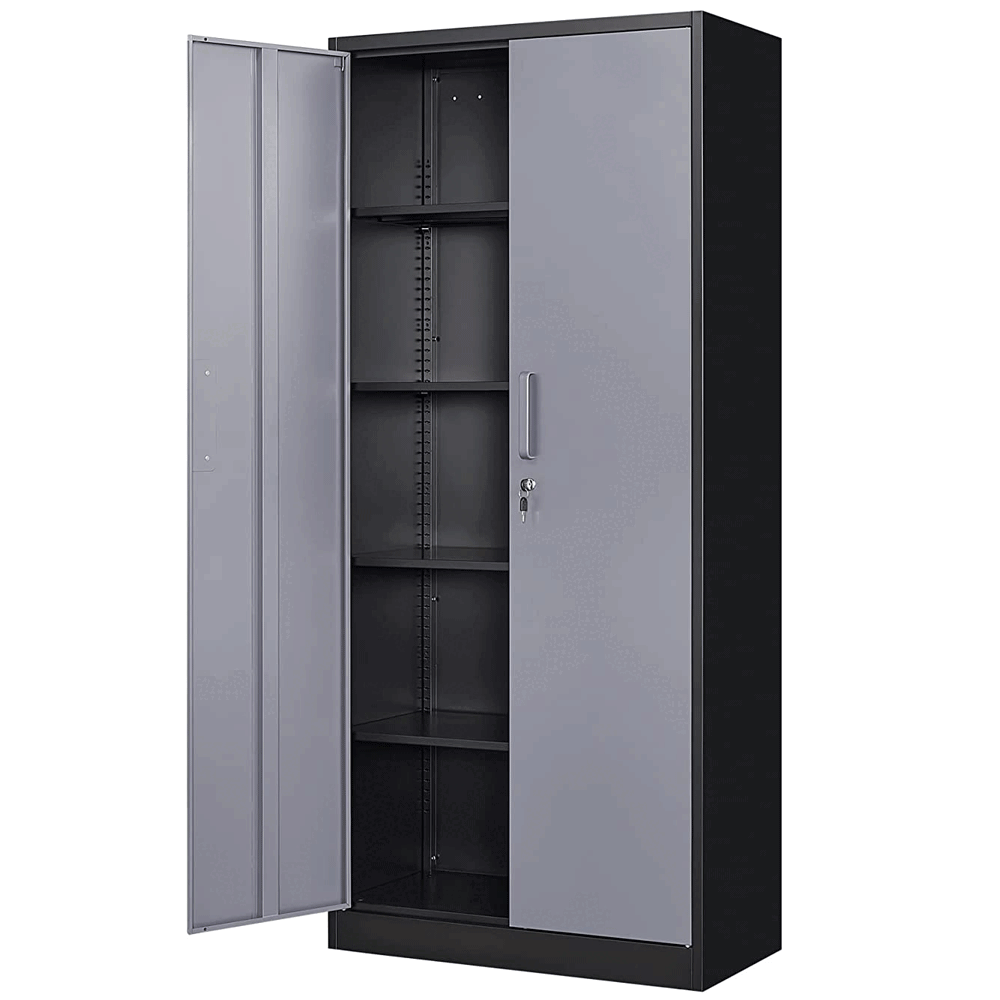 71'' Metal Storage 900lb Tall Locking Adjustable Shelves Garage