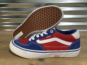 navy blue and red vans