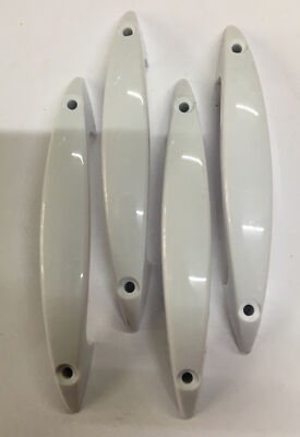 4 x weiß Kunststoff D Griff 100 mm 4'' Zugtür Bogen Schrank Kleiderschrank Befestigung Schublade