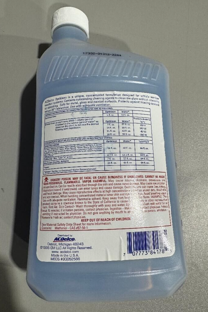 GENUINE OEM ACDELCO OPTIKLEEN CONCENTRATED WINDSHIELD WASHER