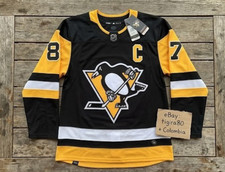 Pittsburgh Hockey Jersey Sidney Crosby #87 Captain Custom Stitched Black - Home