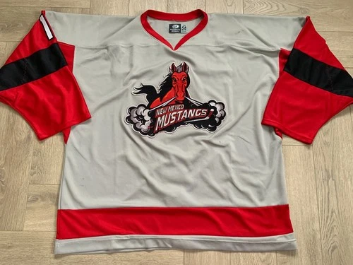 NAHL New Mexico Mustangs Game Worn Hockey Jersey Goalie Size 58 #1 HERNANDEZ
