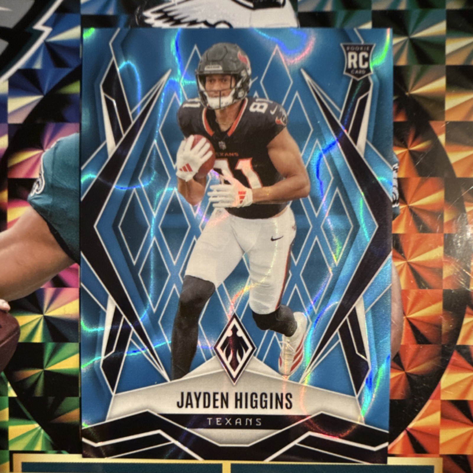 2025 Panini Phoenix Light Blue Lava Rookie Jayden Higgins #180 /325 Texans NFL