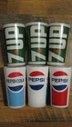 LOT OF 6 VINTAGE SODA GLASSES/3 7UP WET & WILD GLASSES AND 3 PEPSI COLA GLASSES