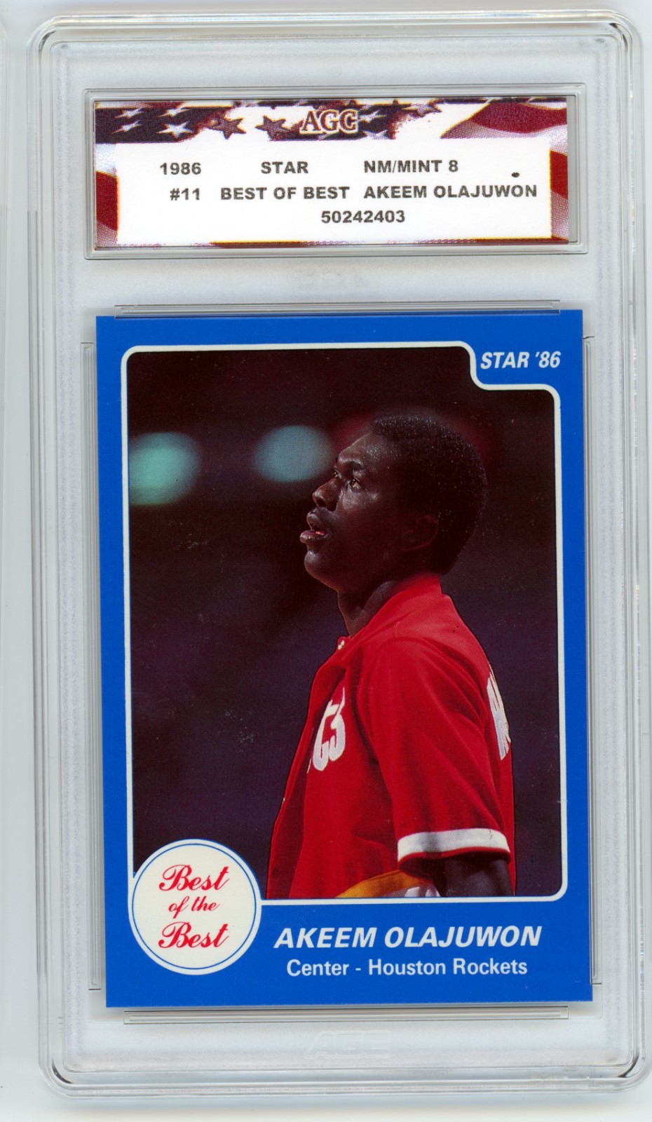 1986 Star Best of the Best #11 Hakeem Olajuwon Rookie AGC 8 NM/Mint Rockets