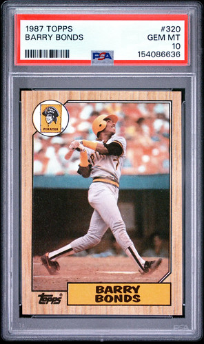 1987 Topps #320 Barry Bonds RC Rookie PSA 10 GEM MINT New Label