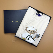 POLO RALPH LAUREN Polo Bear Tennis Crewneck Knit Sweater L Women's Ivory NWT