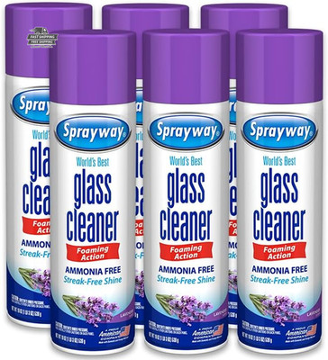 Sprayway Glass Cleaner Lavender Foaming Aerosol 19oz Pack of 6