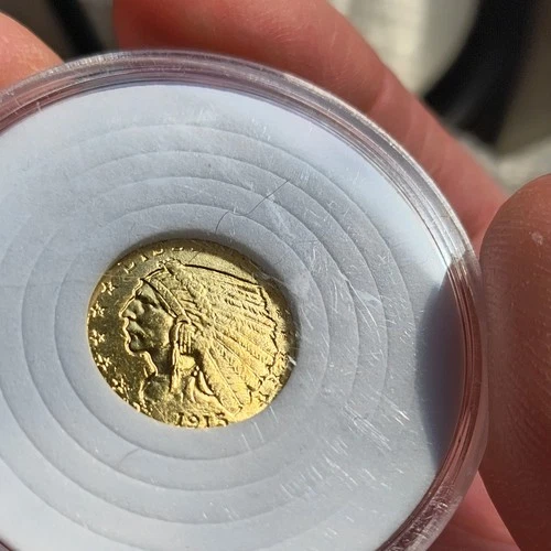 1915 Indian Head $2.50 Gold Quarter Eagle Coin Pre-1933 US