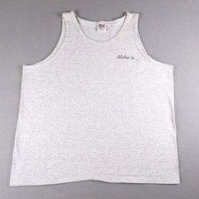 Vintage Golf Tank Top Mens Extra Large Gray Aloha Single Stitch Made in USA