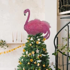 Flamingo Christmas Tree Topper Xmas Ornament Lightweight Reusable Gift