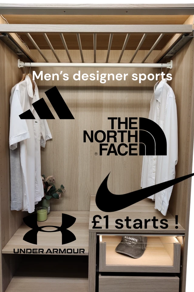 Men's Sports clothing ! Nike Adidas North face £1 Starts !! Designer