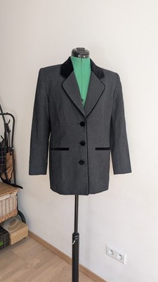 Vintage Casual Corner Blazer 36 S   100% reine Wolle, Samt, 90er Jahre