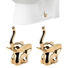 2Pcs Toilet Bolt Covers Decorative, Gold Toilet Screw Cover Caps Shape of a E...