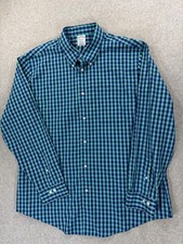 Brooks Brothers REGENT Plaid Long Sleeve Button Down Shirt Men's XL Blue/Green