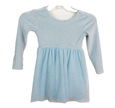 Posh Peanut Girls 5T-6T Dress Velour Tulle Long Sleeve Pale Blue Bamboo Soft