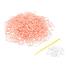 3000Pcs Loom Rubber Band Kit with 125Pcs S-Clips and 5Pcs Hook, Peach Pink