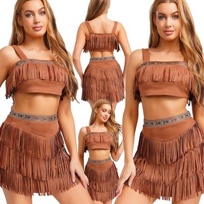 Womens 2-piece Indian Outfits Book Character Set Events Costumes Festival  Suit