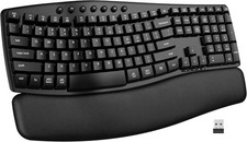 EDJO Wireless Keyboard 2.4G USB Bluetooth Dual Channel Connection, Black - NEW