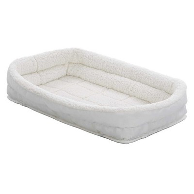 Midwest Double Bolster Pet Bed - Cozy Blue Fleece