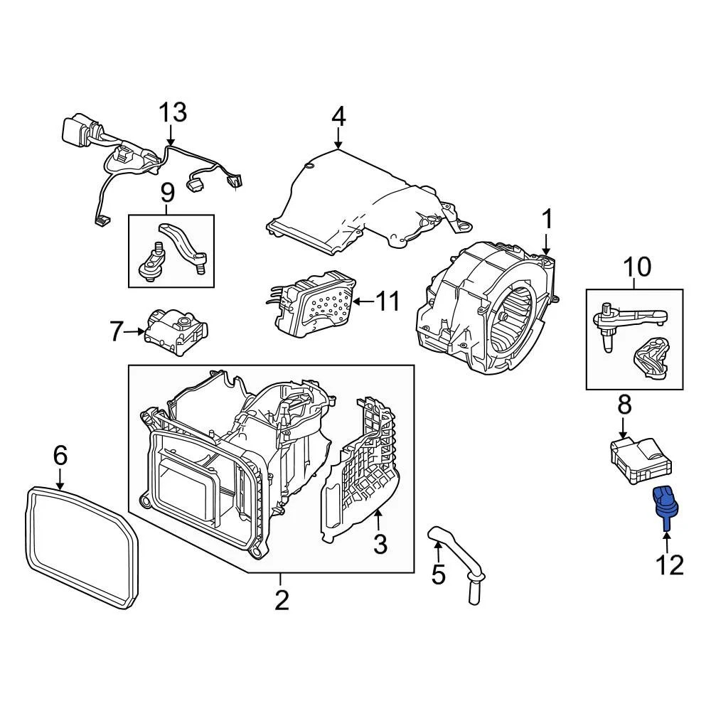 For Audi R8 2008-2015 Audi 1J0907543A A/C Evaporator Temperature Sensor