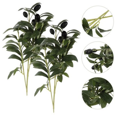  2 Pcs Dekorative Olivenzweige Künstlicher Heimdekoration Blätter