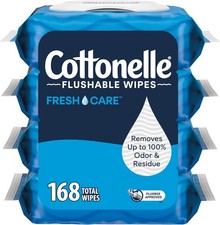 Cottonelle Fresh Care Flushable Wet Wipes, Adult 4 Flip-Top...
