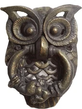SPI Home 51192 Ornate Gold Tone Hooting Owl 6.5 x 5 Aluminum Decorative Door... 