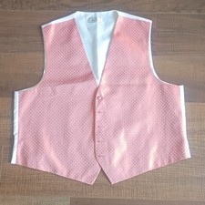 After Six Men's Formal Vest Regular 2X Pink White Geometric Pattern