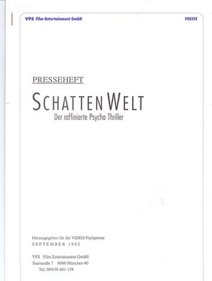 Schattenwelt - Franziska Petri - Ulrich Noethen - VHS-Info - Presseheft