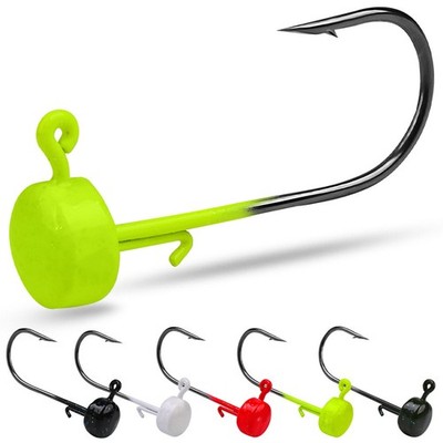 25Pcs Mushroom Ned Rig Jig Head Crappie Bass Trout Fishing Hooks 1/10 - 1/4 oz