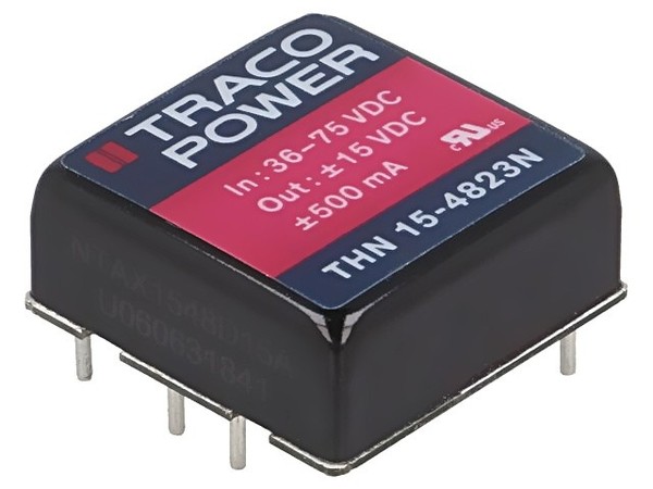 Thn 15-4823N Wandler: Dc/Dc 15W Ueing: 36-75VDC Uausg: 15VDC Uausg2: -15VDC Trac-image
