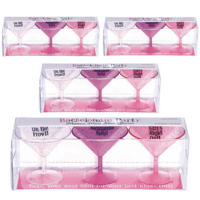 Bride Bachelorette Shot Glass 12-Piece Pink Acrylic Party Favors Girls Night Out