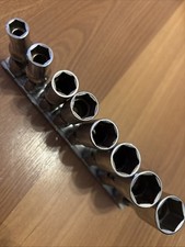 Snap On 3/8” Drive Fractional Semi Deep Swivel Head Socket Set 6 Point  8 Pc