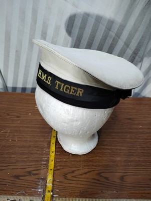  Original WW1  Navy Sailor's Hat H.M.S TIGER BATTLESHIP GOLD LETTERS 1910 