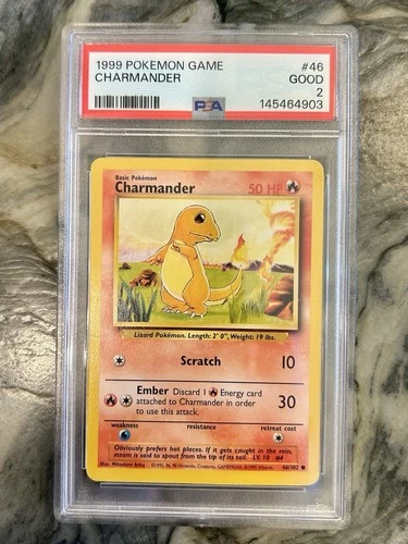 POKEMON GAME BASE SET CHARMANDER 1999 #46 PSA 2 GOOD