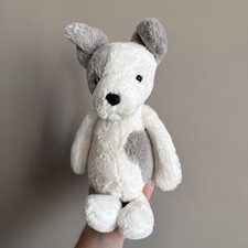 Jellycat Medium Bashful Terrier White & Grey Dog Rare & Retired 