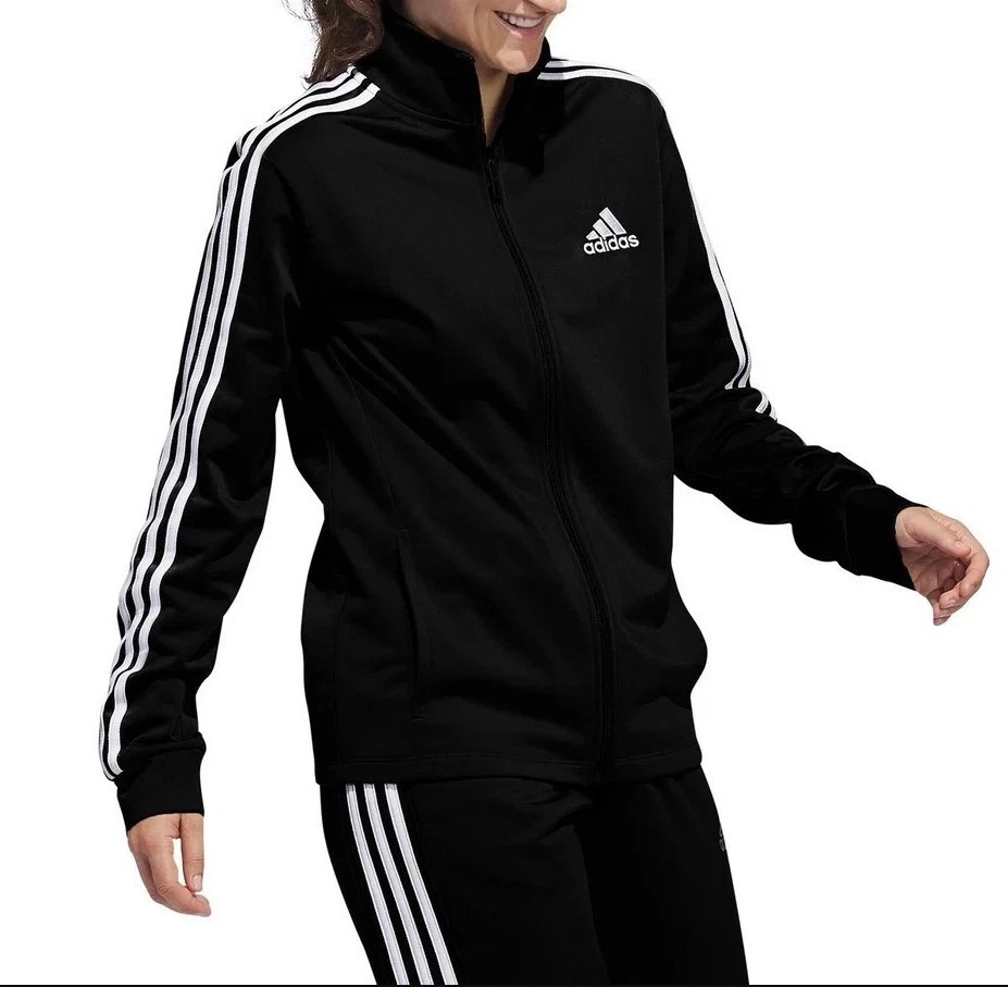 adidas Women's 3-Stripes 2pc Set Tracksuit Black Activewear Size S New - Image 2 of 4