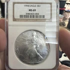 1994 $1 SILVER AMERICAN EAGLE ✪ NGC MS-69 ✪ 1 OZ COIN Low Serial #