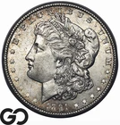 1891 Morgan Silver Dollar Coin, Choice Unc+