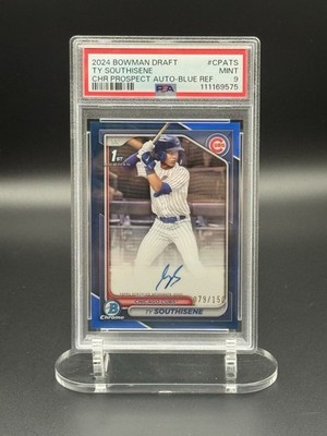 Ty Southisene 2024 Bowman Chrome Draft 1st True Blue Refractor Auto /150 PSA 9
