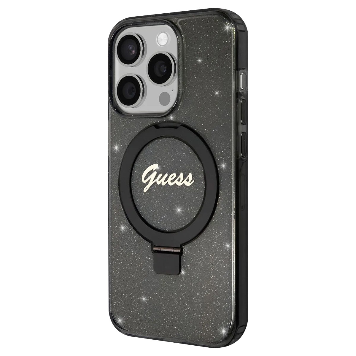 Coque support anneau Guess iPhone 15 Pro protection antichoc fine et élégante